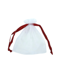Ecologische herbruikbare katoenen mesh-tas met trekkoord voor het bewaren van fruit en groenten, ademend, zero waste boodschappentas
