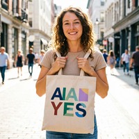 Sac fourre-tout en toile de coton vierge, doux et texturé, réutilisable, idéal pour les événements promotionnels et les cadeaux de fête