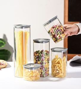 Rõ ràng Borosilicate Glass Jar kín kín kín thực phẩm lưu trữ <span class=keywords><strong>container</strong></span> Canister Pasta gạo đường hạt cà phê gia vị lưu trữ - Product Image 1