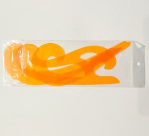 ערכת 3 סרגלי עקומות צרפתיות שקופות בצבע כתום רך של OEM, בעובי 1.2 מ\"מ ואורך מקסימלי 32 ס\"מ, עבור חייטים ומעצבי אופנה - Product Image 3