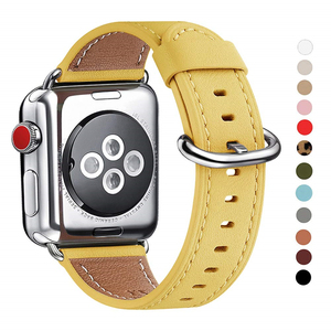 Top Grain Leder Uhren armbänder IWatch Ultra SE & Serie Metall verschluss Uhren gürtel Soft <span class=keywords><strong>Watch</strong></span> Leder armband - Product Image 2