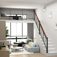 Rampe de balcon de main courante d'escalier d'or durable en acier inoxydable et fer forgé moderne simple pour villa appartement hôtel