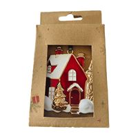 Offre Spéciale usine bijoux accessoires bricolage personnalisé décoration de la maison exquis noël chalet métal goutte huile pendentif