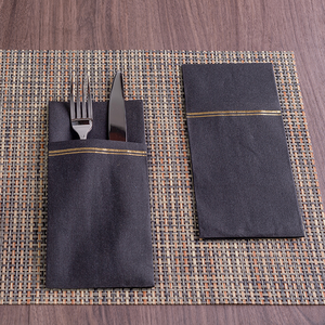 กระดาษเช็ดปากแบบใช้แล้วทิ้งสำหรับร้านอาหารพื้นบ้านกระดาษเช็ดปากสีดำแบบพับเก็บได้ - Product Image 5