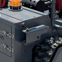 Tondeuse à gazon électrique sans fil multifonction à chenilles télécommandée, débroussailleuse à essence 900mm 1000mm avec batterie