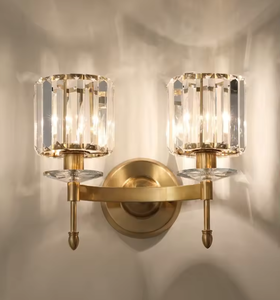 New Arrival Luxury Indoor Glass Garden Hotel Nordic Modern Gold Light <b>Wall</b> <b>Lamp</b> Chrome Led 15w with Crystal - Product Image 5