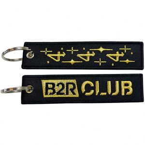 Logo Fabric Embroidery Woven Jet Tag Keyring Custom Motorcycle Key Chain Car Embroidered Keychains - Product Image 3
