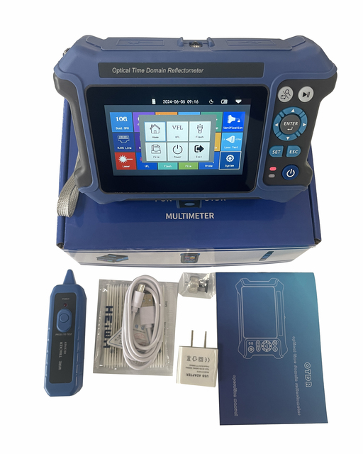OTDR 1310/1550/1625nm Fiber Optic Test Tool OT340 VFL OPM RJ45 10G Time Domain Reflectometer TFT Touch Screen 16 Function