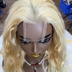 # Perruque Lace Wig Blonde 613 avec closure Kim K 2x6, Cheveux Naturels Bruts, Vente en Gros, Ondulation Body Wave, 16 Pouces, Courte, Pour Femmes - Product Image 3