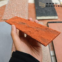 Revêtement mural en briques de culture flexibles ultra-minces, texture 3D, couleur orange brûlé, pour revêtement de façade extérieur et intérieur, usine OEM