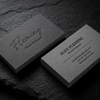 Cartes de visite personnalisées en typographie, gris anthracite, carton épais, script gaufré, personnalisées, OEM, luxe, recto-verso