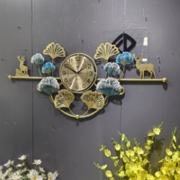 Horloge murale silencieuse à quartz 82x41CM-S en métal, motif floral, pour chambre et salon, vente en gros, dropshipping DDP