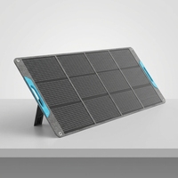 Panneau solaire portable pliable ALECTER bleu 200W |   Panneau solaire étanche IP65 pour camping, randonnée, pêche, extérieur, camping-car, van, bateau, réseau