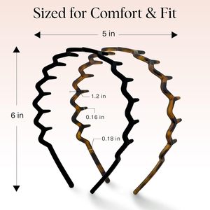 <span class=keywords><strong>Serre</strong></span>-têtes en <span class=keywords><strong>zigzag</strong></span> pour femmes - Accessoires de mode, styles ondulés pour cheveux lissés, confortables, réglables, avec peigne intégré, écologiques - Product Image 3