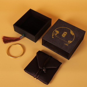 Boîte à <span class=keywords><strong>bijoux</strong></span> pour bracelet femme, style ancien, en jade, avec logo personnalisé SIFOO, pompon doré, style tiroir. - Product Image 5