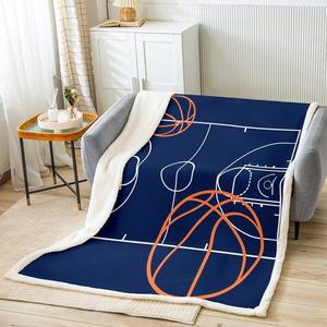 <b>Pink</b> Basketball Court Scene Flannel <b>Blanket</b> <b>Throw</b> <b>Blanket</b> Nap <b>Blanket</b> Breathable Skin Friendly for Home Office Nap Custom Print - Product Image 5