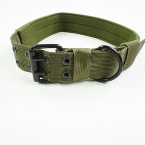 Collar Táctico Simple de Nailon Resistente al Agua para Perro, Ajustable, para Entrenamiento al Aire Libre, K9 con Anillo en D, Duradero, Verde - Product Image 1