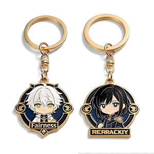 Custom Metal Keychain Soft Enamel Free Design Anime Themed Metal Crafts Key Ring for Sale