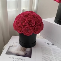 Lovebay Logo personnalisé Forever Roses Boîte en forme de champignon Vraies fleurs conservées de longue durée Roses de champignon éternel Roses conservées