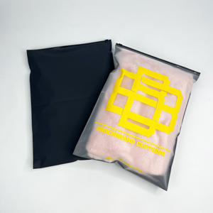 Sac à fermeture éclair noir mat et givré double face - Sac en plastique imprimé sur mesure pour vêtements et accessoires - Product Image 1