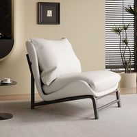 Meubles de salon confortables - Chaise longue d'extérieur moderne en cuir avec dossier inclinable réglable et rembourrage en mousse écologique