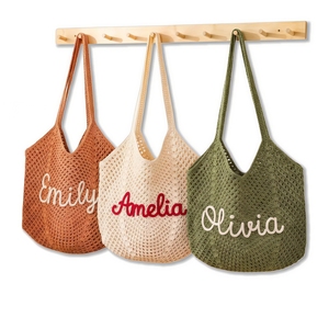 Bolso <span class=keywords><strong>de</strong></span> Playa <span class=keywords><strong>de</strong></span> Ganchillo Personalizado, Bolso <span class=keywords><strong>de</strong></span> Mano <span class=keywords><strong>de</strong></span> Verano <span class=keywords><strong>de</strong></span> Malla Tejida a Mano con Nombre Personalizado <span class=keywords><strong>para</strong></span> Mujer, Bolso <span class=keywords><strong>de</strong></span> Hombro Plegable Ligero <span class=keywords><strong>para</strong></span> Viaje - Product Image 5