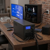 Fuente de Alimentación UPS Personalizada con Batería de Fosfato de Hierro y Litio de 2KVA para Oficina, Monitoreo, Respaldo de Computadora, Energía Ininterrumpida