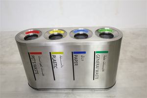 <span class=keywords><strong>Poubelle</strong></span> <span class=keywords><strong>de</strong></span> <span class=keywords><strong>tri</strong></span> des déchets en acier inoxydable pour extérieur, 4 <span class=keywords><strong>compartiments</strong></span>, <span class=keywords><strong>poubelle</strong></span> en métal robuste, <span class=keywords><strong>poubelle</strong></span> publique commerciale, bac à recyclage - Product Image 5