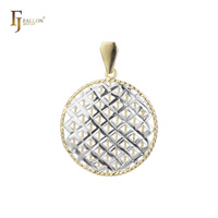 Bijoux FJ Fallon, pendentif élégant en filigrane en forme de cage, plaqué or 14 carats, base en laiton