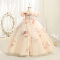 Robe de cérémonie Fée des Fleurs pour Filles, Robe de Bal de Luxe en Tulle pour Enfants, Robe de Demoiselle d'honneur pour Petites Filles, Costume de Performance au Piano