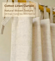 Voilage en mélange de lin naturel, texture douce, filtre la lumière, pour la décoration intérieure de maison, villa, hôtel