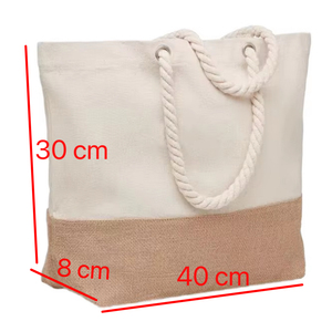 Sac fourre-tout en toile de coton biologique avec personnalisation de marque, sac de courses réutilisable pour le commerce éco-responsable, motif lettres, fermeture éclair - Product Image 5