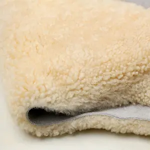 Couro de ovelha 100% natural, pele curta de lã curtida, pele de carneiro 100% natural bronzeada
