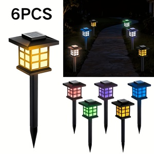 Lampes solaires LED d'extérieur pour jardin, IP44 étanches, éclairage paysager pour allée, blanc chaud, pour cour, allée, pelouse, lot de 6/12/24 - Product Image 5