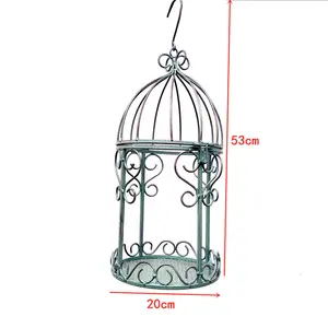 Iron Birdcage Hanging Planter Metal Wire Flower Pot Basket Wrought Iron Plant Stands
