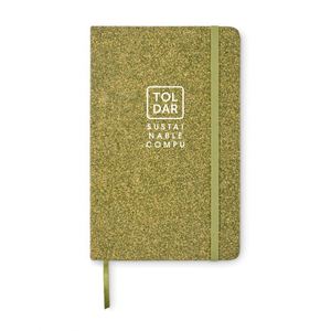 Customized <b>A5</b> Journal Notebook Eco Recycled Cover Made of 20% Tea Grounds, 30% Cork and 50% Poly Cotton Cloth Office <b>Notepad</b> - Product Image 3