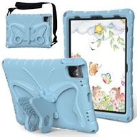 Étui pour tablette pour enfants, housse antichoc en forme de papillon avec béquille et bandoulière pour iPad 10 11 Air Pro universel