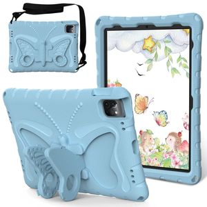 เคสแท็บเล็ตสำหรับเด็ก ป้องกันการกระแทก ลายผีเสื้อ พร้อมขาตั้งและสายสะพายไหล่ สำหรับ iPad 10 11 Air Pro รุ่นอเนกประสงค์ - Product Image 2