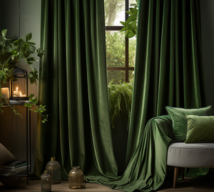 DaiRui Rideaux de luxe européens élégants <span class=keywords><strong>en</strong></span> velours, rideaux occultants <span class=keywords><strong>en</strong></span> velours vert pour mariage - Product Image 1