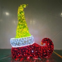 Décoration de Noël LED scintillante Grinch, Elfe et Chaussure, 3 mètres, pour extérieur, en fer, écologique, étanche IP68 - Grande Vente