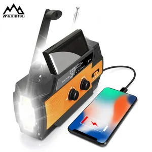 MEDING LED Lamp Power Battery Output solar emergency phone charging 4000mah power bank solar am fm radio dry battery