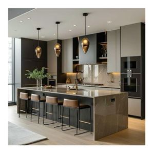 キッチンキャビネットベッドルームMDF合板LEDライトアクセサリー家具完全なキャビネットセット - Product Image 1