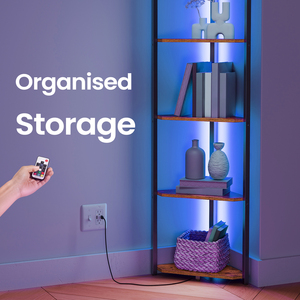 <span class=keywords><strong>VASAGLE</strong></span> Bibliothèque Étagère d'<span class=keywords><strong>angle</strong></span> à 5 niveaux avec éclairage LED réglable - Product Image 4