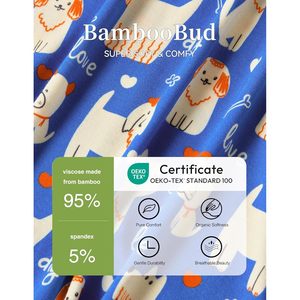 Ensemble de pyjama pour enfants BambooBud, haut à manches longues avec pantalon, vêtements de nuit en viscose de bambou doux, 2-7 ans, unisexe, vêtements décontractés pour enfants - Product Image 5