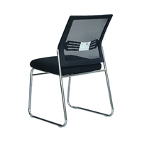 Chaise de bureau à dossier en maille avec base en fer, chaise de conférence noire à structure métallique robuste pour salle d'attente, vente en gros