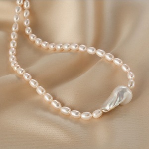 Collar con Colgante Barroco Natural con Diseño de Lujo Ligero para Cadena de Cuentas Xiaomi, Cadena de Clavícula Irregular de Plata S925 - Product Image 5