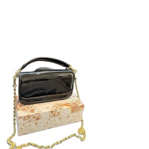 Red Horizontal Square Chain Shoulder Bag With Gold Chain And Lock Closure For Everyday Outfits Spring 2026 - Product Image 5