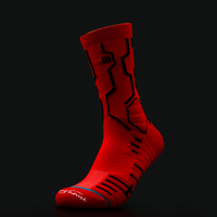 Chaussettes de sport de basket-ball respirantes pour hommes, motif de circuit imprimé noir