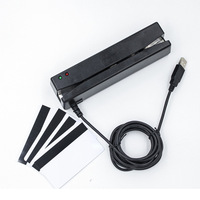 Lecteur magnétique ABS MSRR606 USB à communication en gros, lecteur/écrivain magnétique Hico pour carte magnétique, puce IC, NFC, RFID