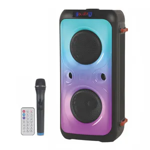 Dual 6.5 inch new super heavy bass boosted sound box loud bluetooth speaker party box party one dj speaker box with mic